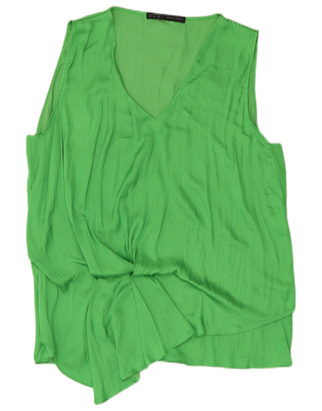 Zara Damen ärmelloses Blusenoberteil UK 18 XL Grün