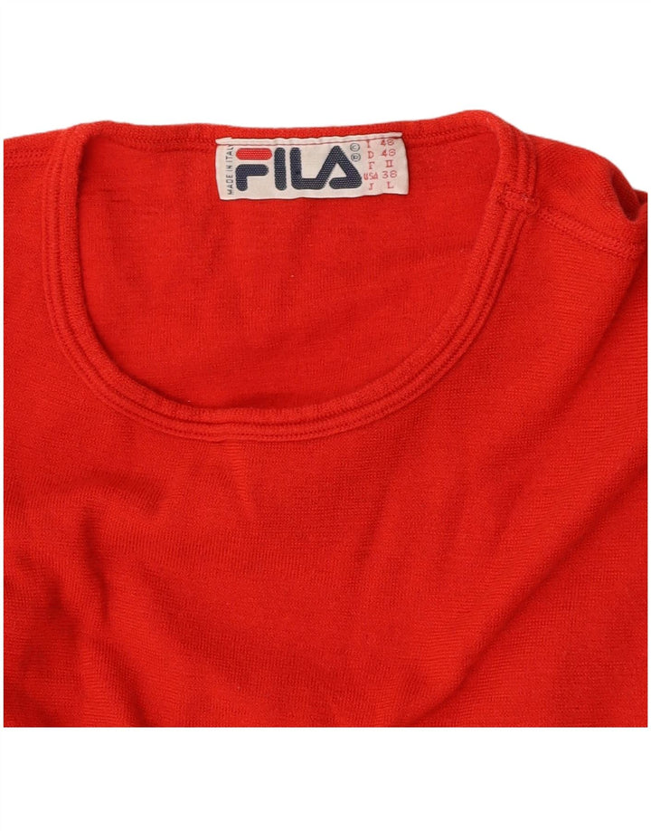 FILA Damen Crop Top Langarm IT 48 Large Rot