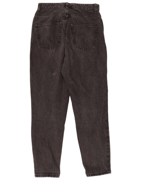 Topshop Damen Mom High Waist Tapered Jeans UK 8 Small W26 L26 Graue Baumwolle
