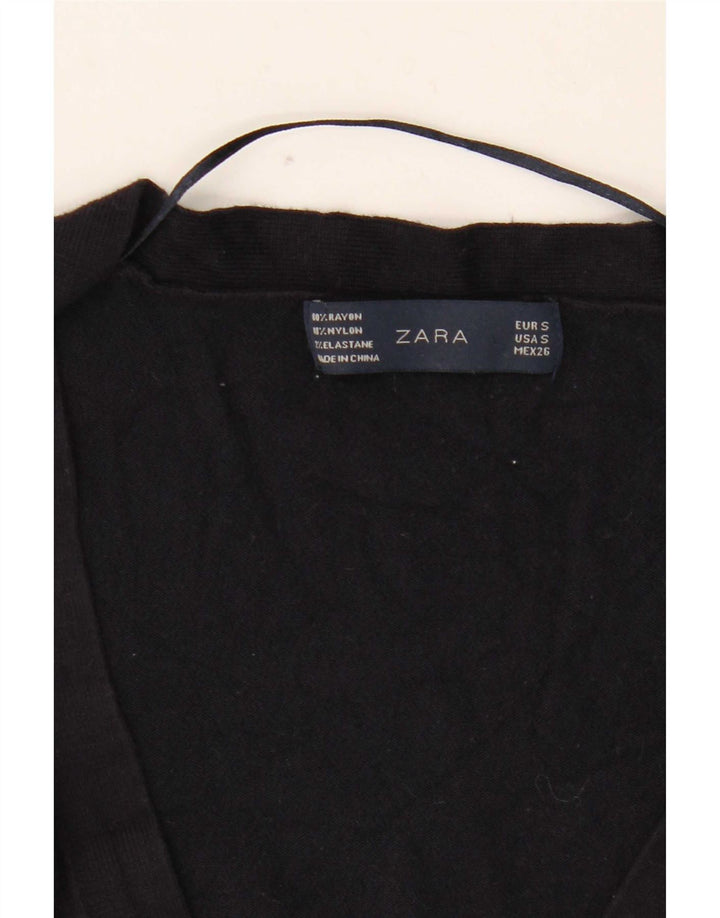 Zara Damen-Cardigan-Pullover UK 10 Small Navy Blue Rayon
