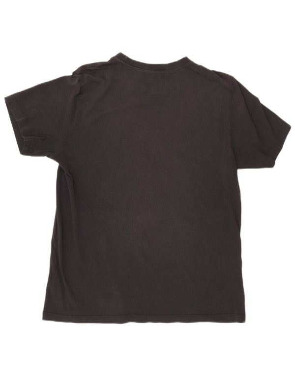 NIKE Damen Grafik-T-Shirt Top UK 14 Mittelschwarze Baumwolle