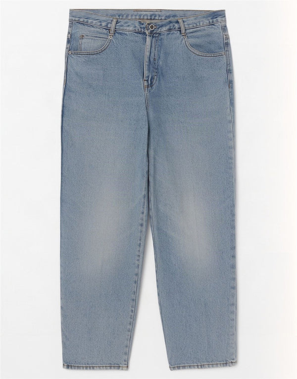 Vintage Damen High Waist Tapered Jeans IT 48 XL W32 L29 Blaue Baumwolle