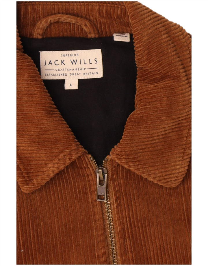 Jack Wills Herren-Bomberjacke aus Cord, Gr. 40, Braun