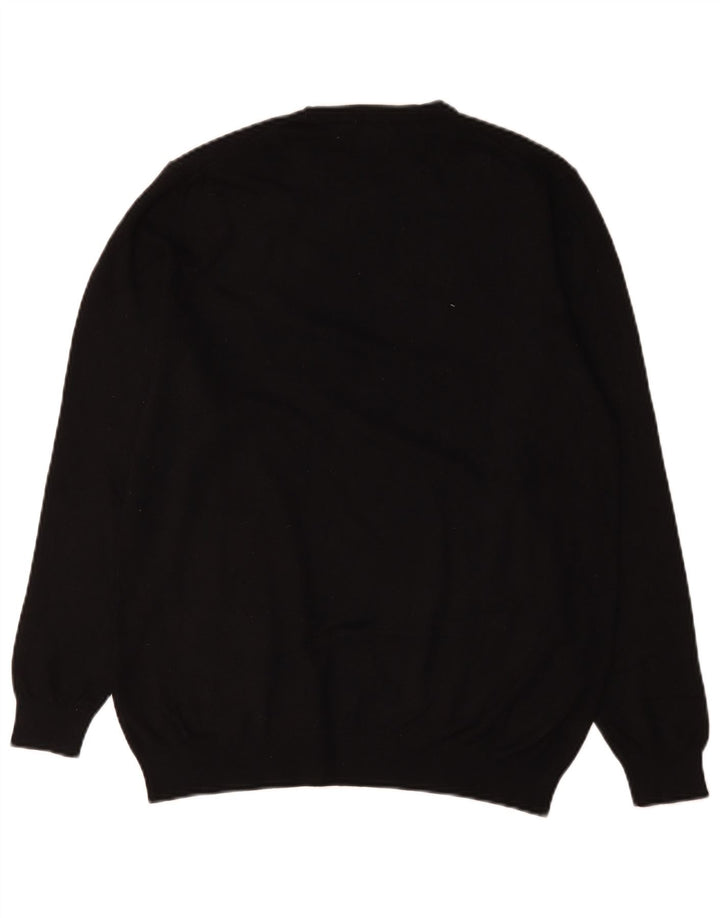 Zara Herren-Pullover mit Rundhalsausschnitt, mittlere schwarze Viskose