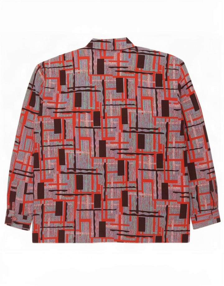 Vintage Damen übergroße Hemdbluse IT 44 Medium Mehrfarbig Geometrisch
