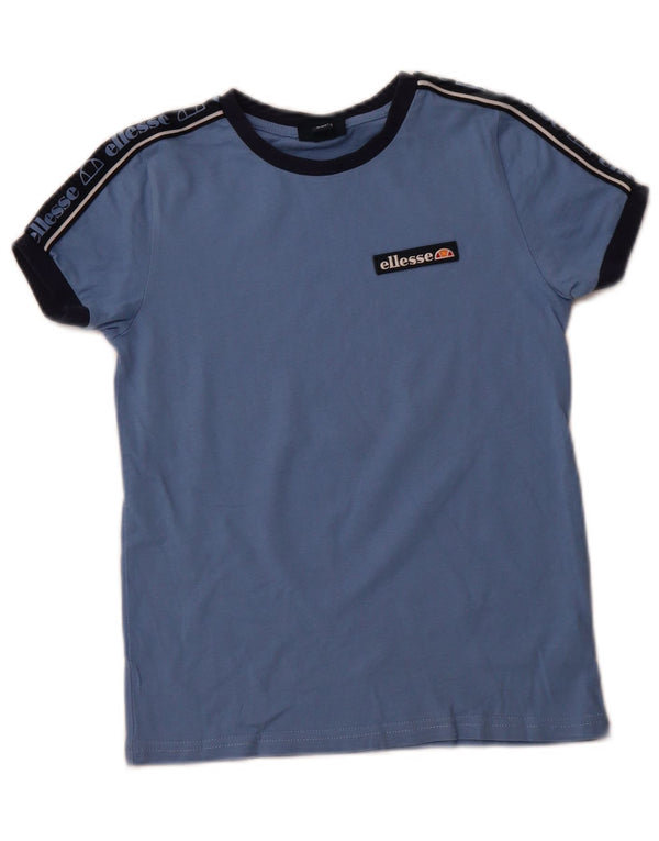 ELLESSE Grafik-T-Shirt-Oberteil für Jungen, 8–9 Jahre, blaue Baumwolle