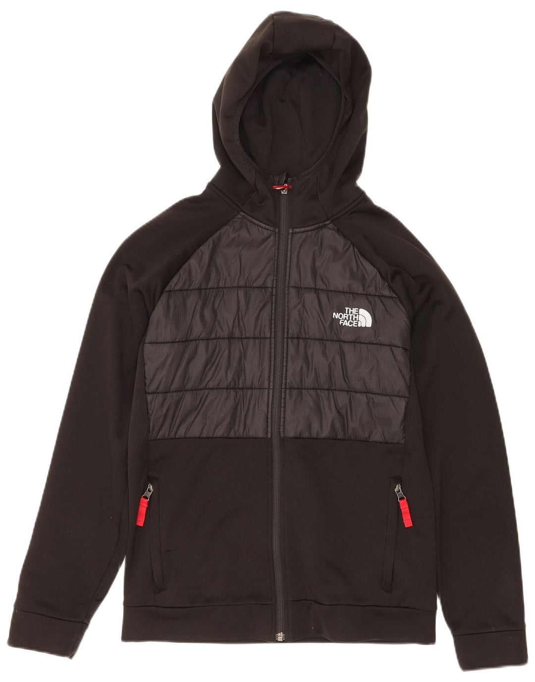 THE NORTH FACE Jungen-Kapuzenpullover mit Reißverschluss, 14–15 Jahre, XL, Schwarz, Farbblock
