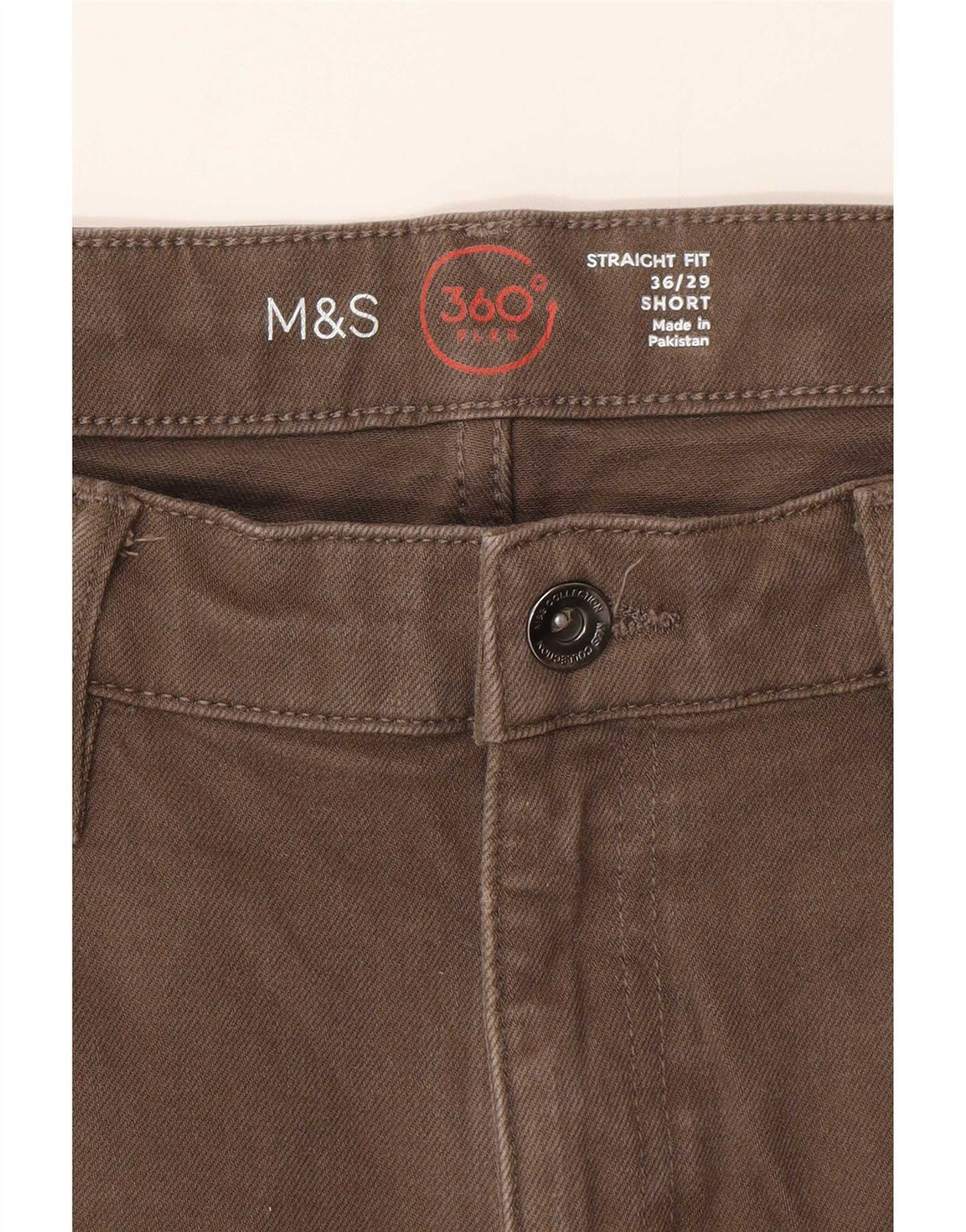 Marks & Spencer Herren Straight Jeans W36 L29 Braune Baumwolle