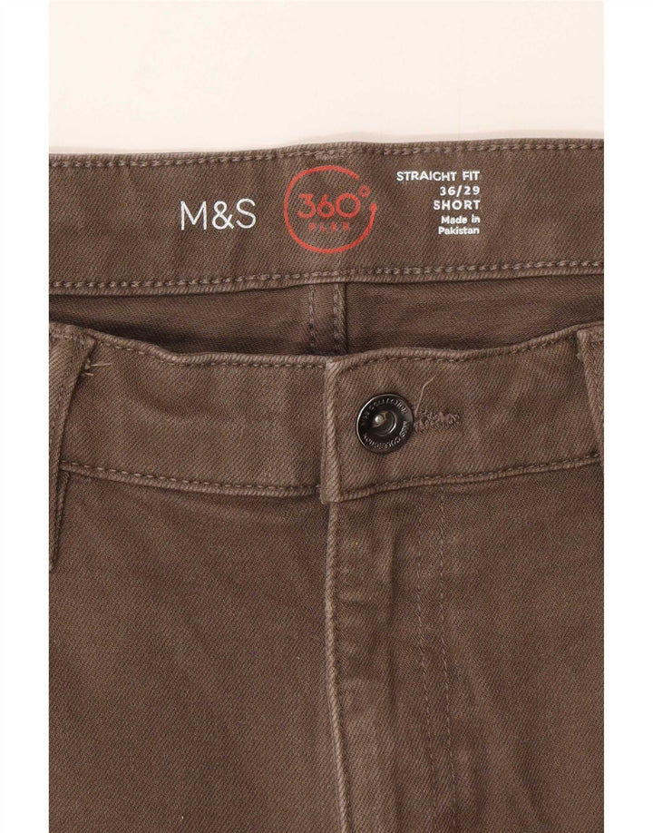Marks & Spencer Herren Straight Jeans W36 L29 Braune Baumwolle