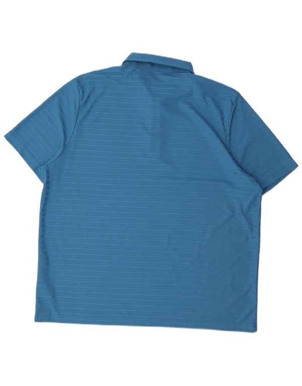Lacoste Herren-Poloshirt, Größe 9 4XL, blau gestreift, Polyester