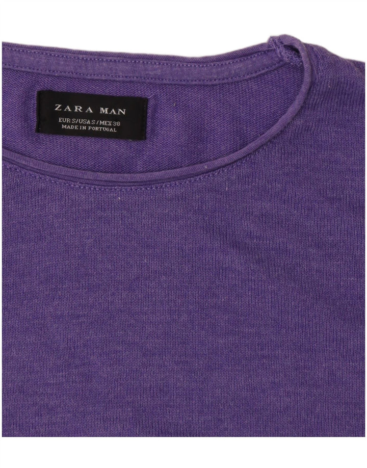 Zara Herren T-Shirt Top Small Lila