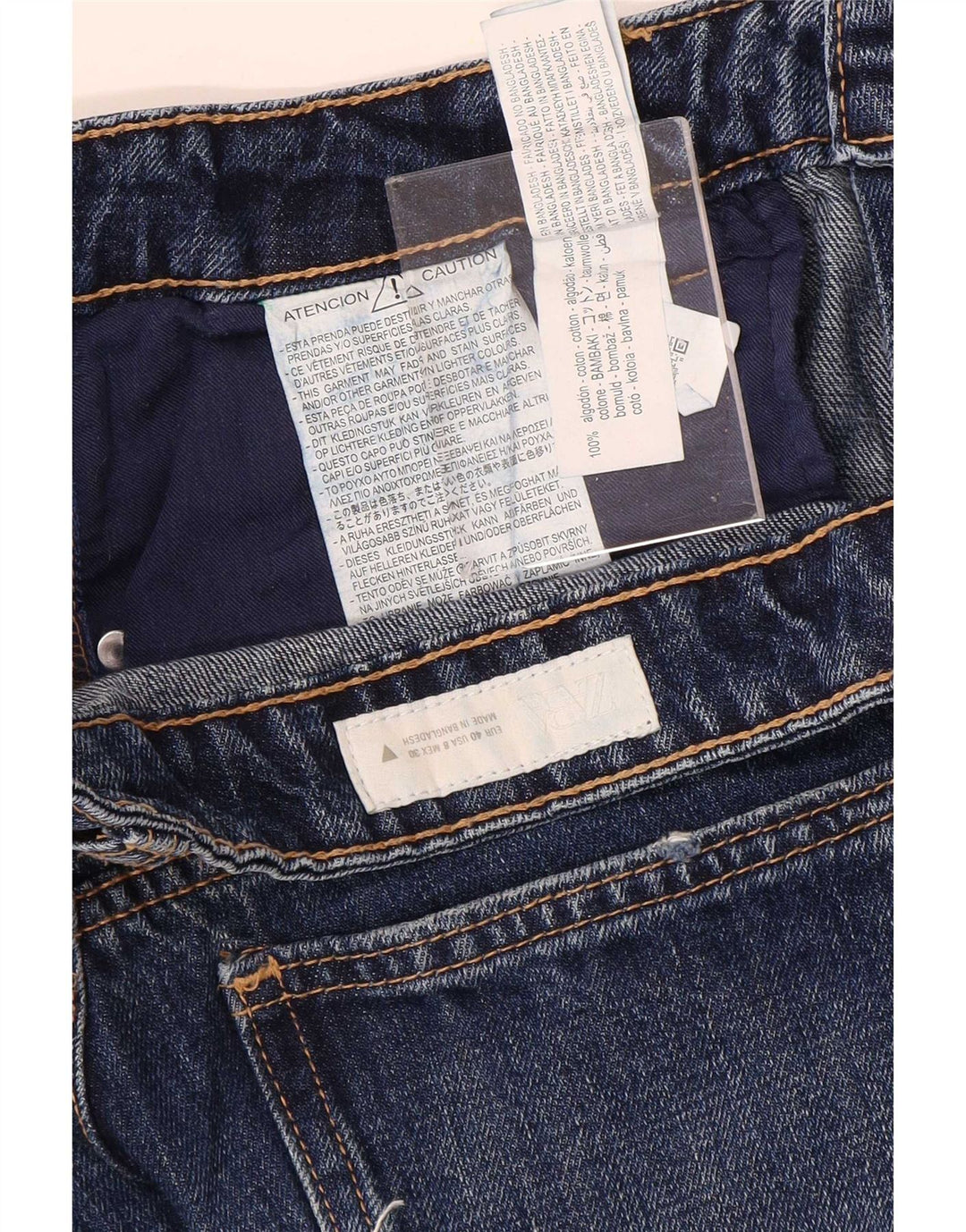 Zara Damen-Jeans mit weitem Bein, EU 40, mittelgroß, W30, L29, blaue Baumwolle
