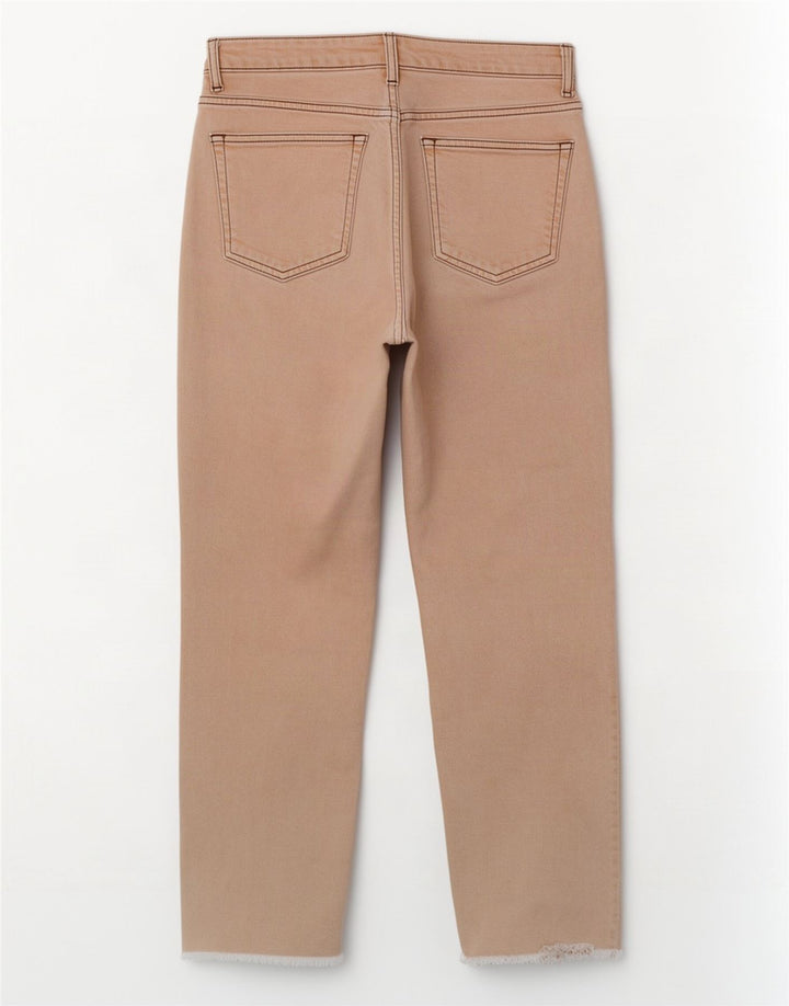 Topshop Damen Kurzjeans W26 L25 Beige Baumwolle