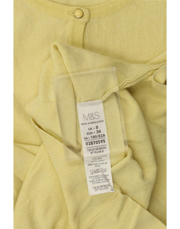 Marks & Spencer Damen-Cardigan-Pullover UK 8 Small Gelbe Viskose