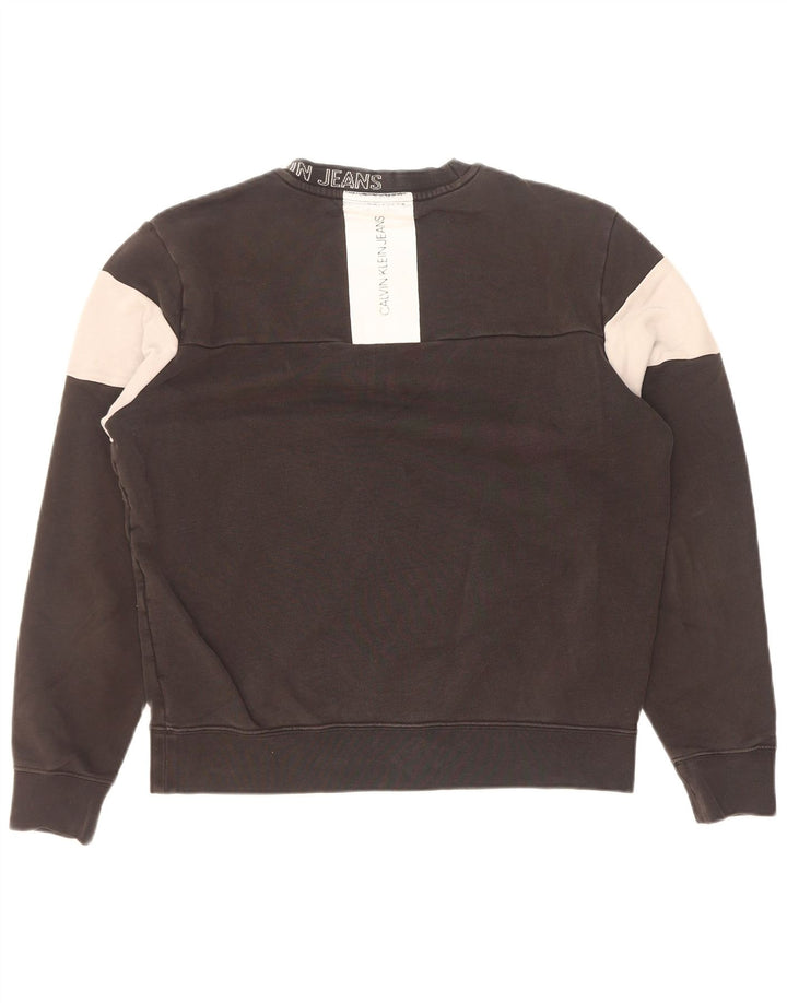 Calvin Klein Herren-Sweatshirt mit Grafik, Größe S, schwarze Baumwolle