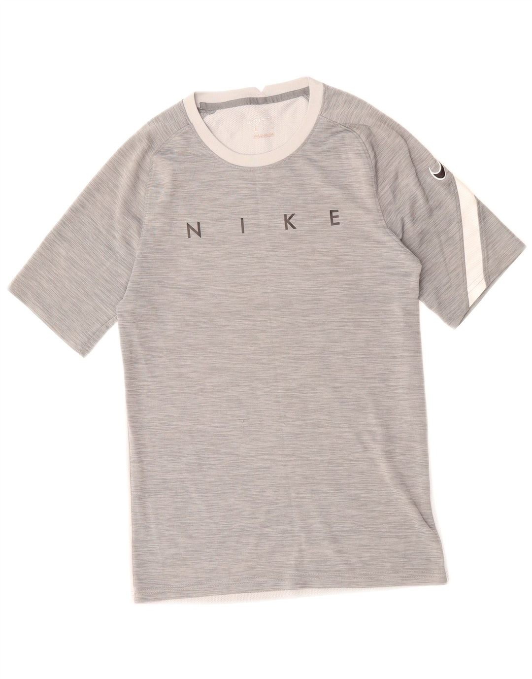 NIKE Herren-T-Shirt mit Dri-Fit-Grafik, Größe S, Grau, Farbblock-Polyester