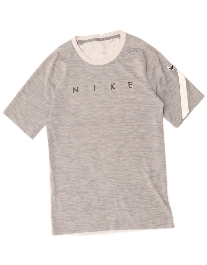 NIKE Herren-T-Shirt mit Dri-Fit-Grafik, Größe S, Grau, Farbblock-Polyester
