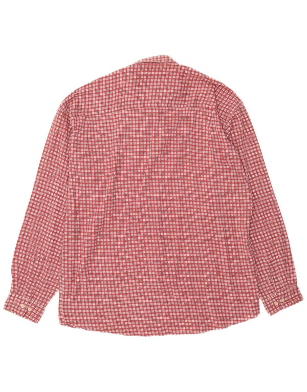 Lerros Herren-Flanellhemd 2XL, rot kariert, Baumwolle