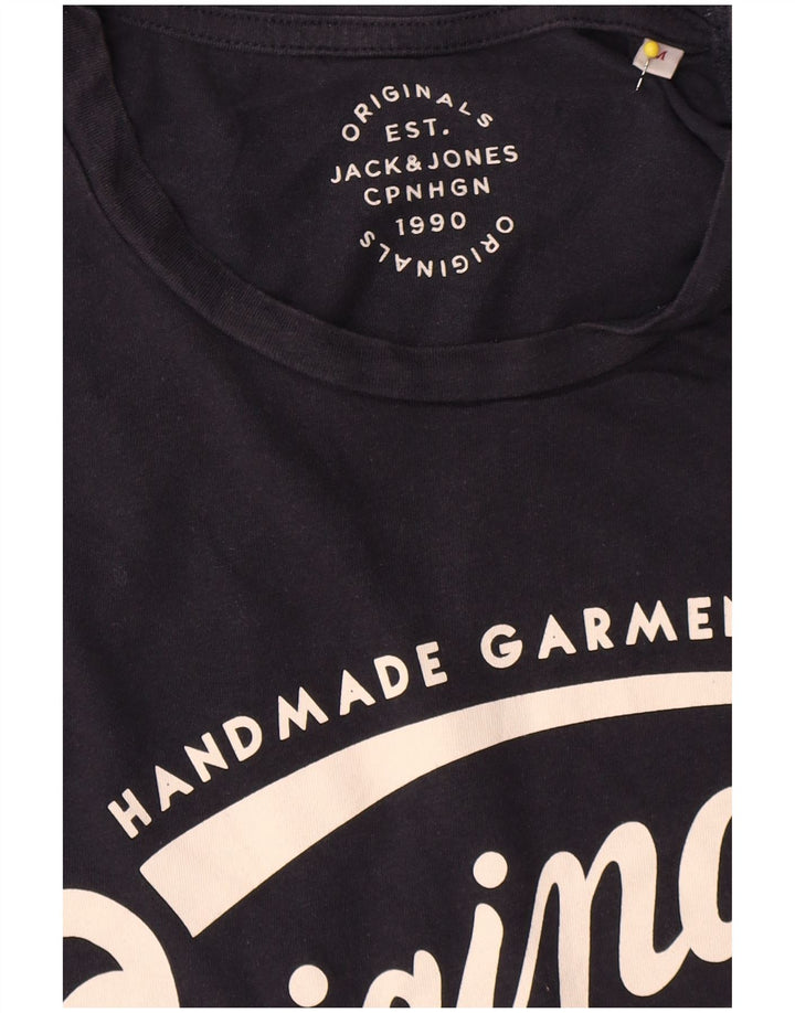 Jack & Jones Herren-T-Shirt mit Grafik, mittlere Marineblau-Baumwolle