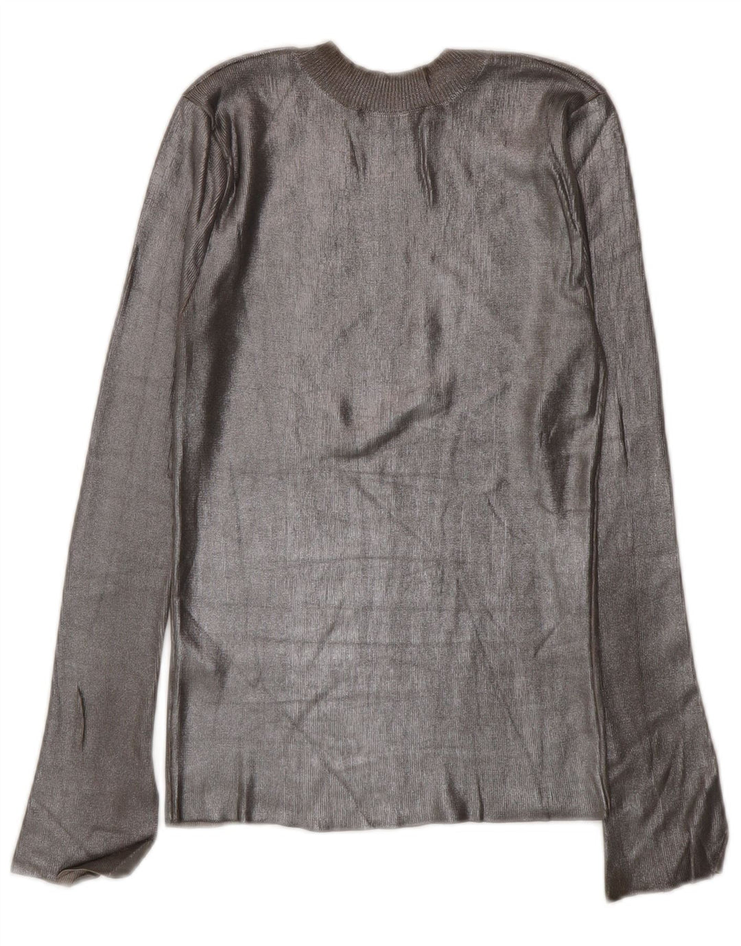 Zara Damen Top Langarm UK 8 Small Graue Viskose