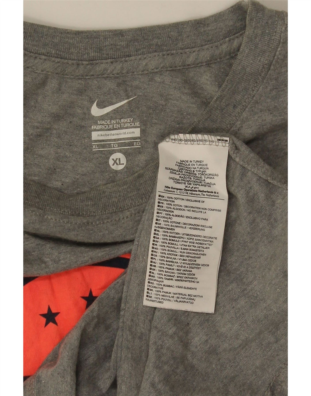 NIKE Herren-T-Shirt mit Grafik, XL, graue Baumwolle