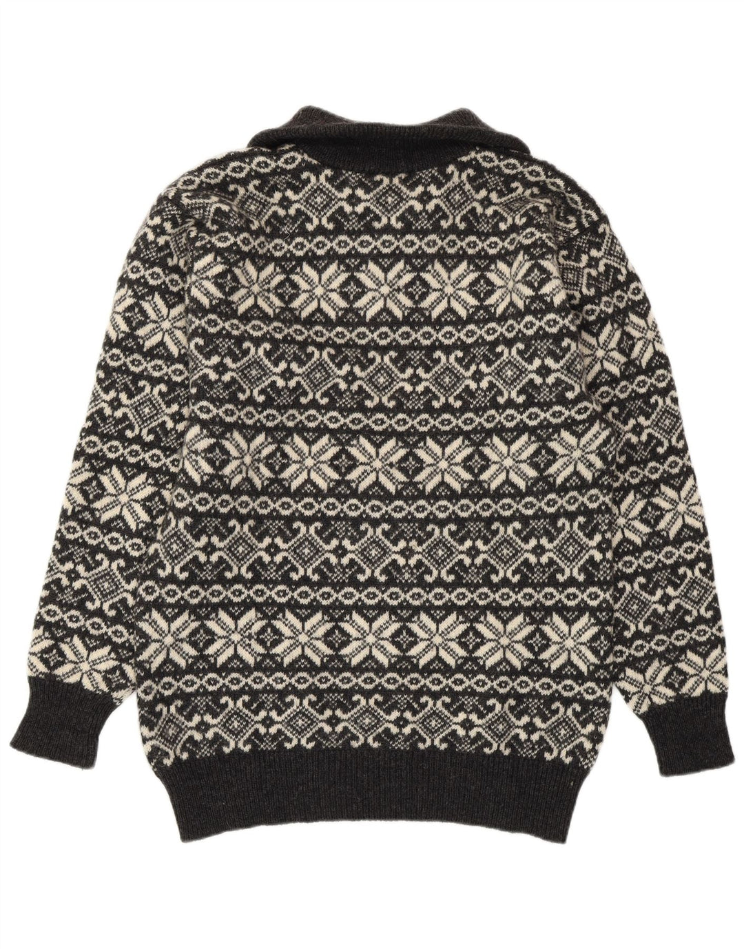 ANGELO LITRICO Damen-Pullover mit Reißverschluss am Hals, UK 16, Größe L, Grau, Fair Isle