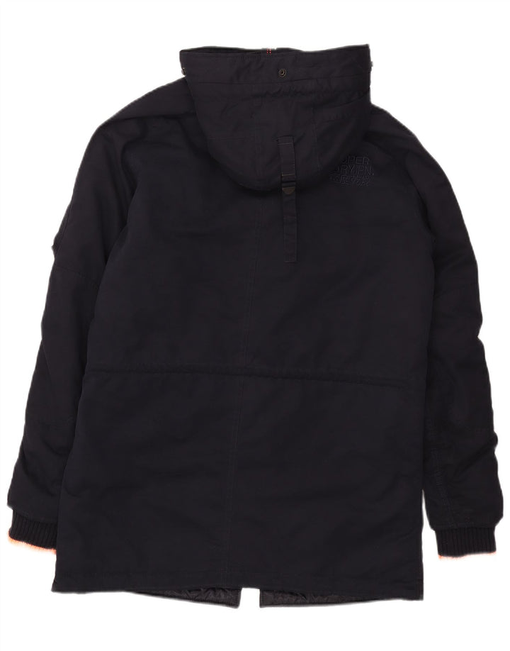Superdry Herren-Parka mit Kapuze, UK 38, Mittelmarineblau, Polyester