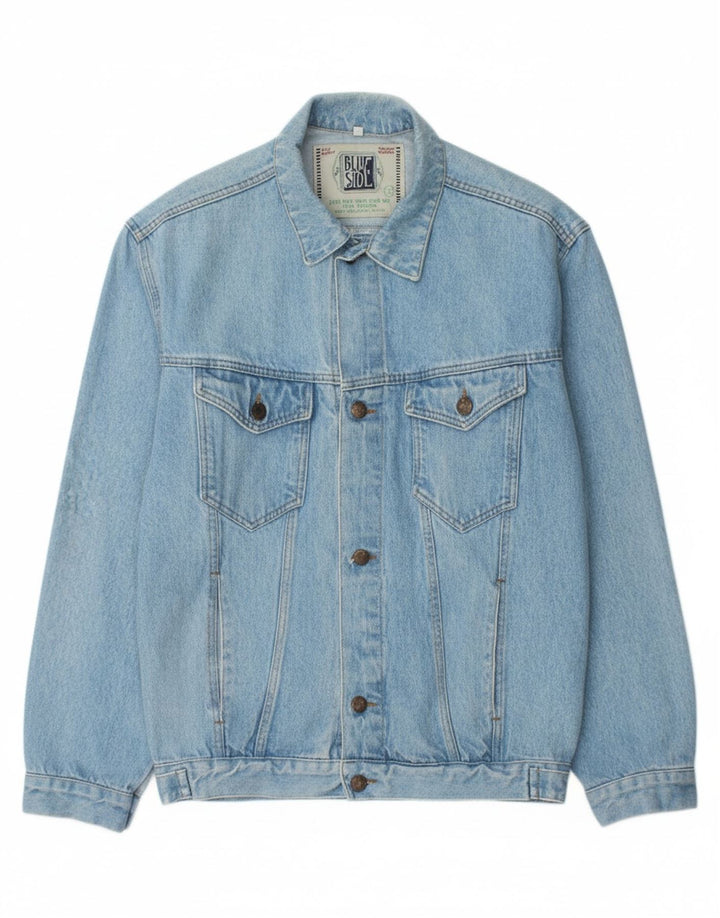 BLUE SIDE Mens Denim Jacket UK 36 Small Blue Cotton