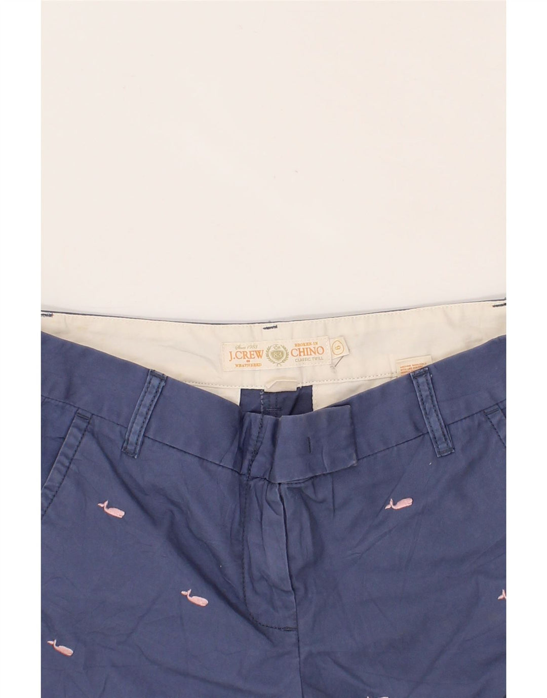 J. CREW Womens Graphic Chino Shorts US 6 Medium W30  Blue Cotton Vintage J. Crew and Second-Hand J. Crew from Messina Hembry 