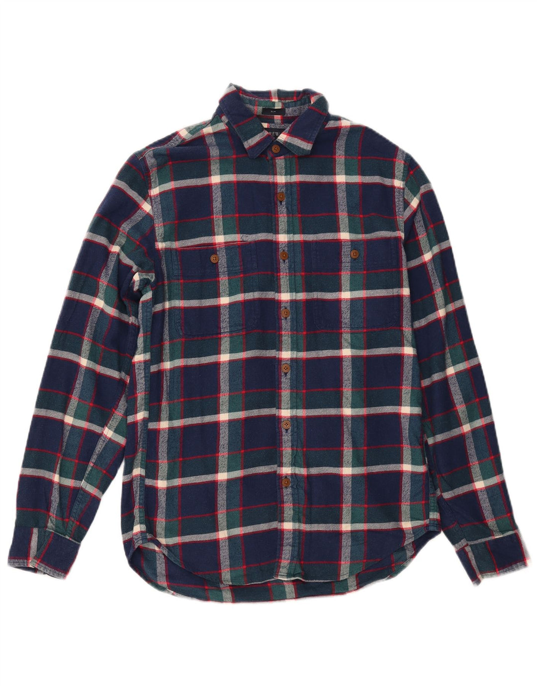 J. CREW Slim Flanellhemd für Herren, klein, marineblau, kariert, Baumwolle