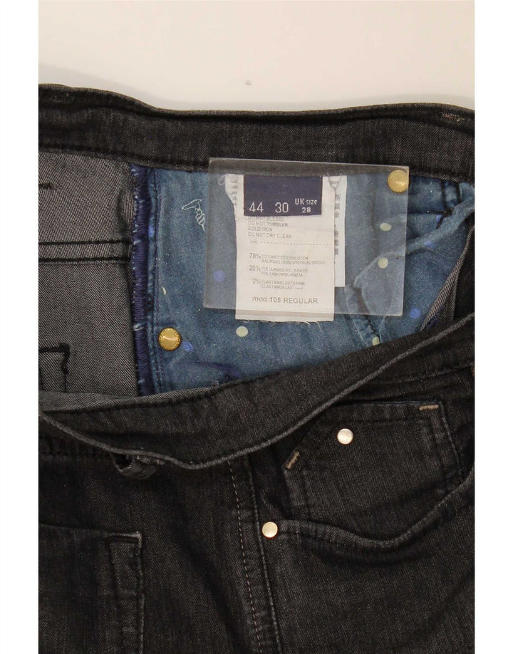 Trussardi Damen Straight Jeans IT 44 Medium W28 L28 Graue Baumwolle