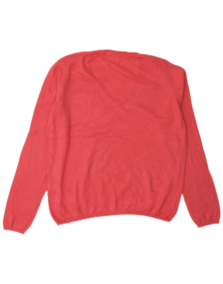 MARKS & SPENCER Damen-Pullover mit V-Ausschnitt, UK 16, Größe L, rosa Viskose