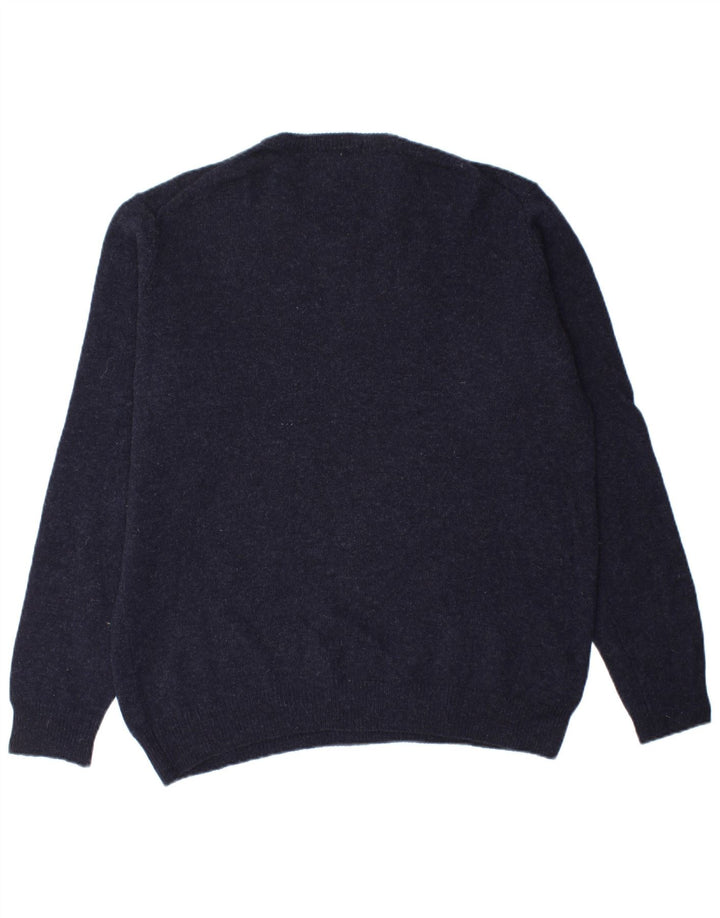 JAMES PRINGLE Herren-Pullover mit Rundhalsausschnitt, groß, marineblaue Wolle