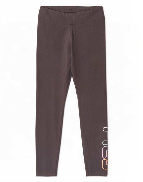 Fila Damen Crop Graphic Leggings UK 14 Mittelgraue Baumwolle