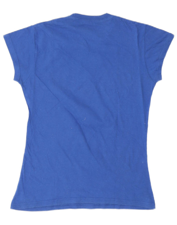 Hard Rock Cafe Damen Berlin Graphic T-Shirt Top UK 14 Large Blau Baumwolle