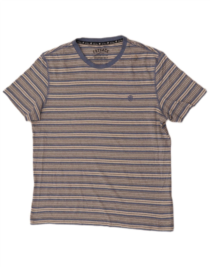 Fat Face Herren-T-Shirt, groß, blau gestreift, Baumwolle