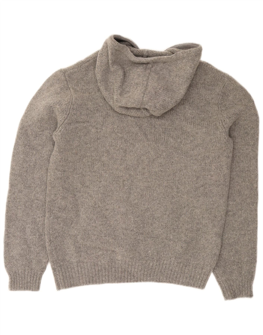 Jack Wills Herren-Pullover mit Kapuze und Knopfkragen aus mittelgrauer Wolle
