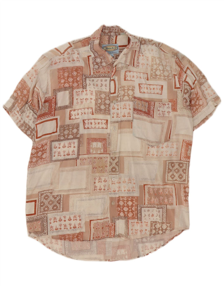 Harrison & Son Herren-Kurzarmhemd, mittelgroß, mehrfarbig, geometrisch