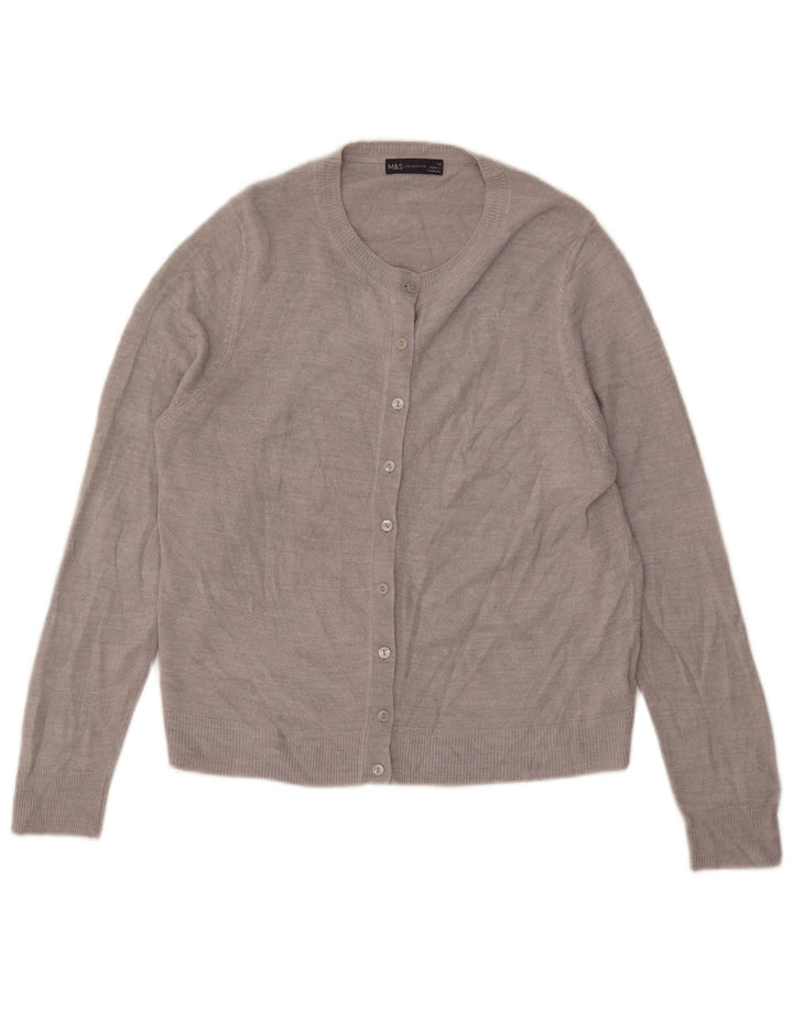 Marks & Spencer Damen-Cardigan-Pullover UK 14 Large Grau Acryl