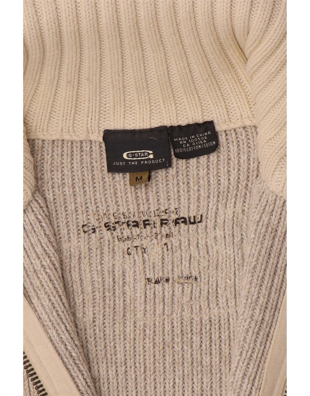 G-Star Herren-Cardigan mit Grafik, mittelbeige Baumwolle