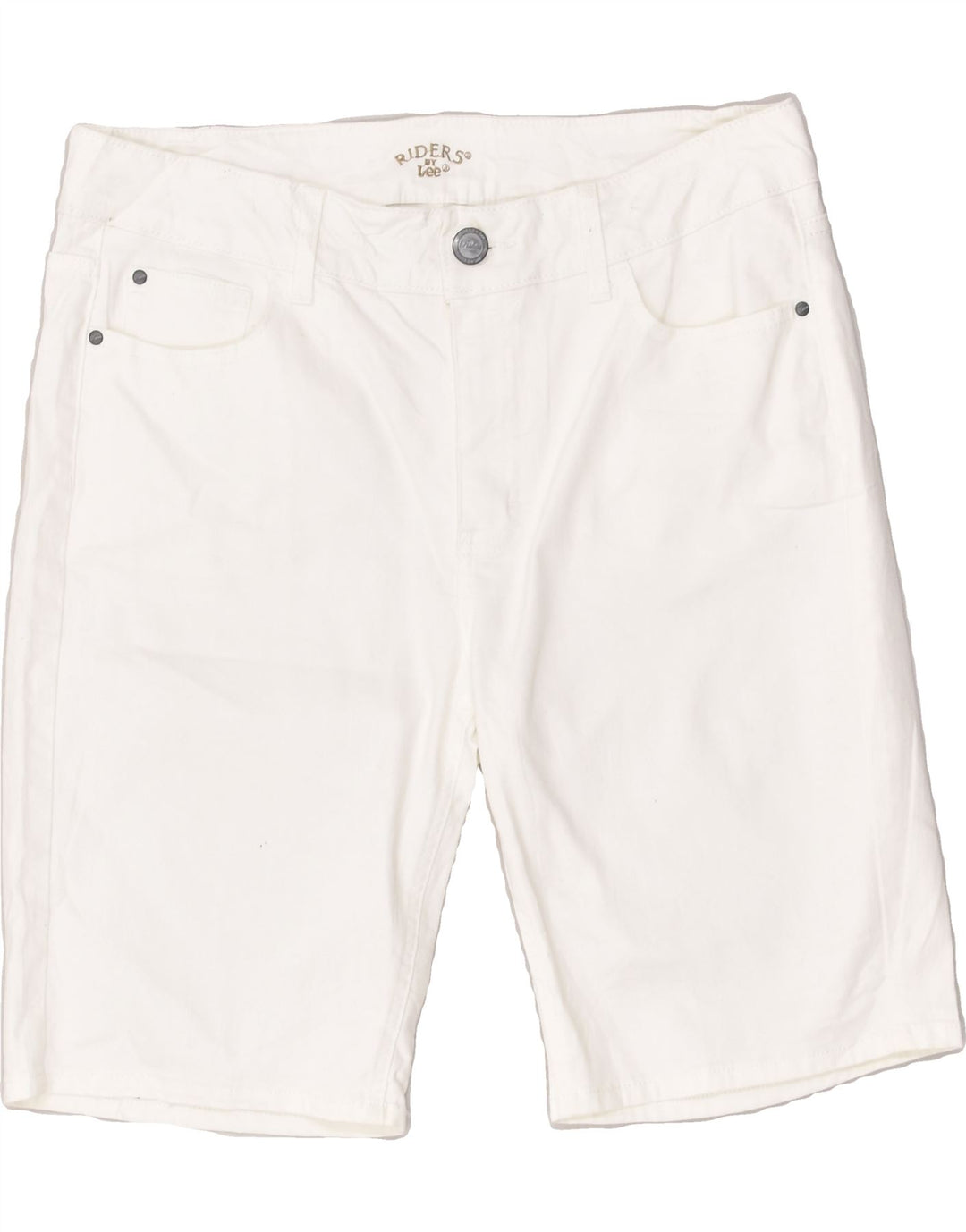 LEE Womens Casual Shorts US 12 Large W34 White Cotton | Vintage Lee | Thrift | Second-Hand Lee | Used Clothing | Messina Hembry 