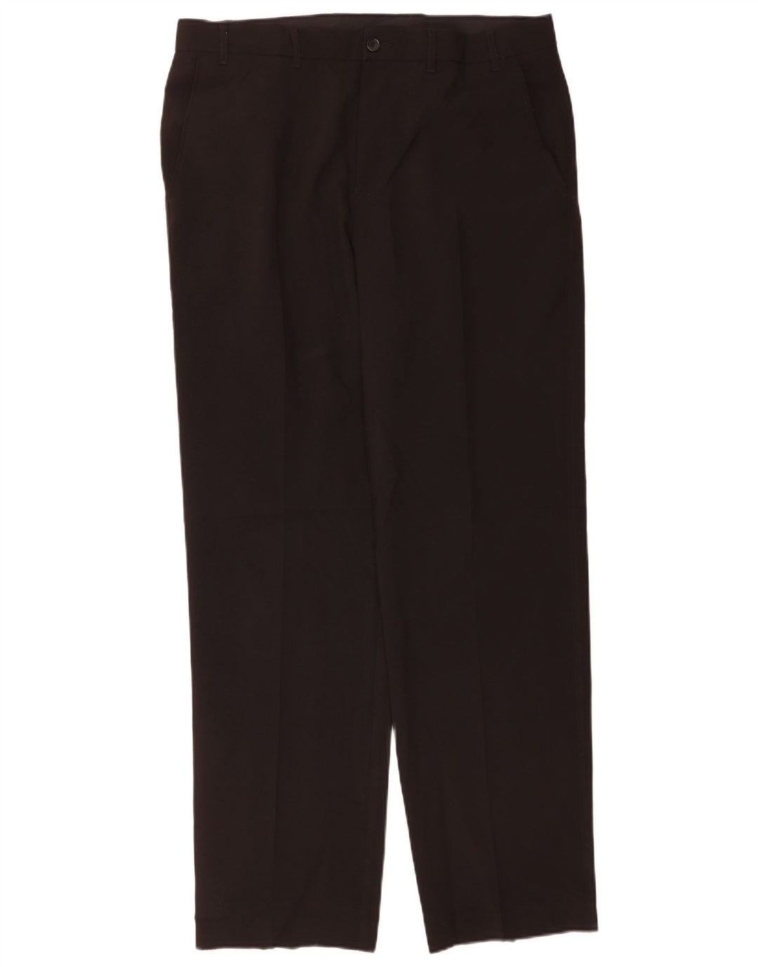 Marks & Spencer Herren maßgeschneiderte gerade Chinohose W36 L33 Schwarz