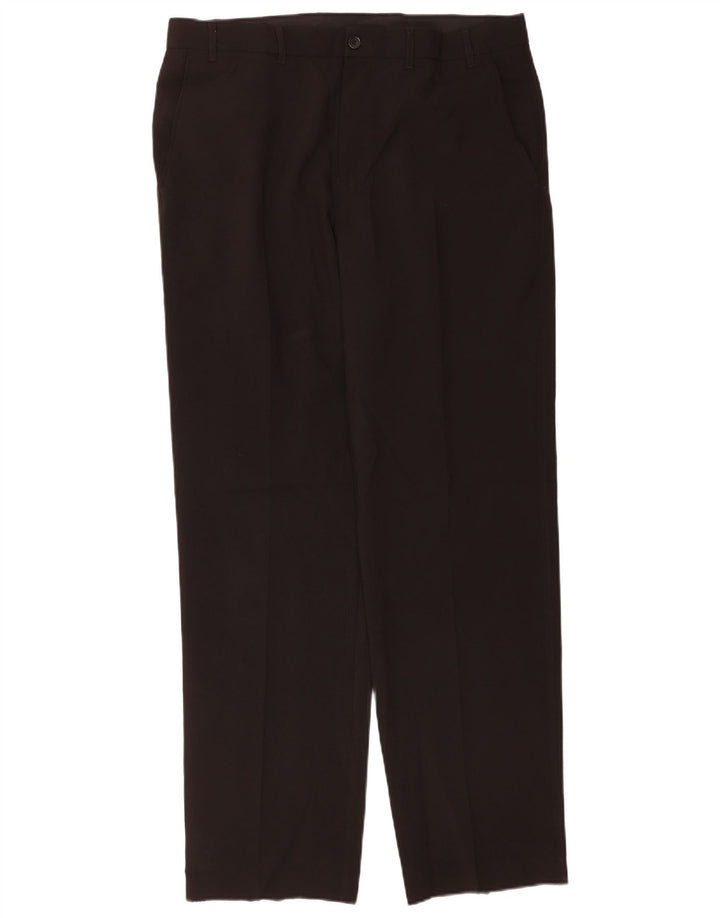 Marks & Spencer Herren maßgeschneiderte gerade Chinohose W36 L33 Schwarz