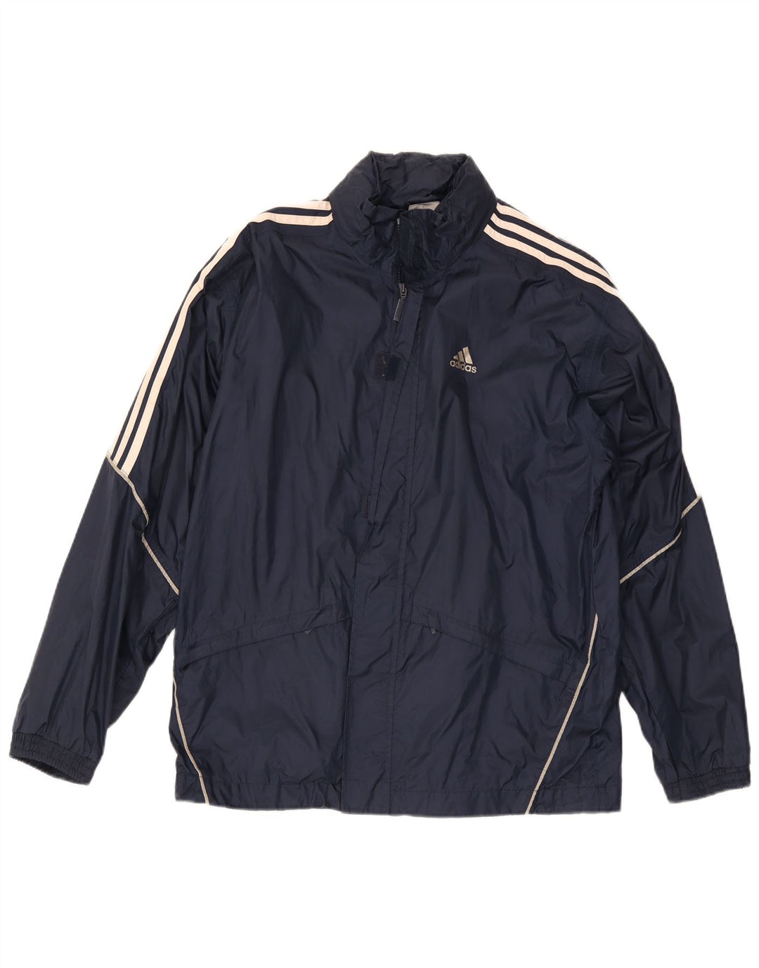 Adidas Herren Regenjacke mit Kapuze UK 36 Small Marineblau Polyamid