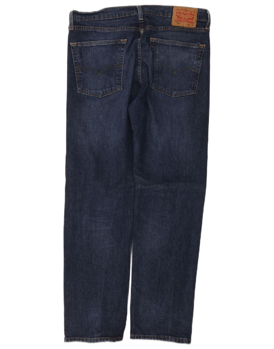 LEVI'S Herren 505 Straight Jeans W36 L32 Marineblaue Baumwolle