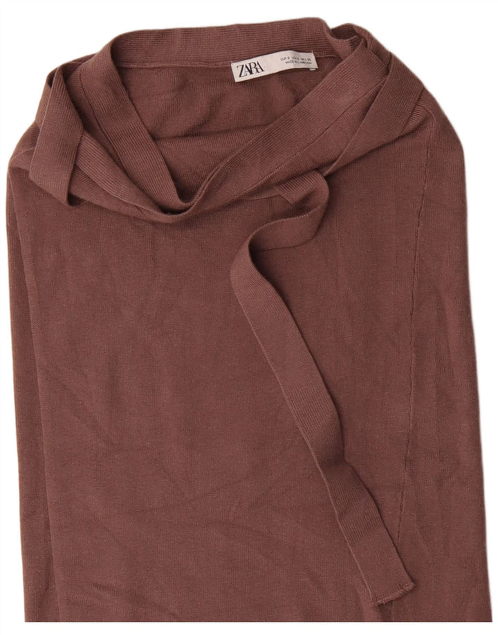 Zara Damen Strick-Wickelrock, Größe S, W26, Braun