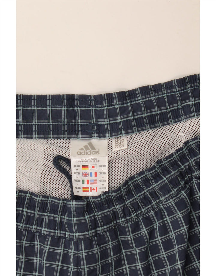 Adidas Mens Swimming Shorts Medium Navy Blue Check Polyamide