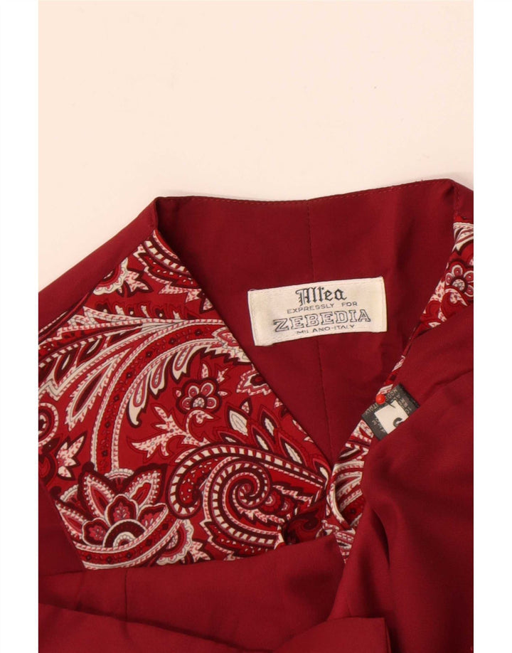 Vintage Herrenweste, kleine rote Paisley-Seide