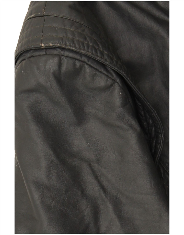 VINTAGE Herren Lederjacke UK 40 Großes graues Leder