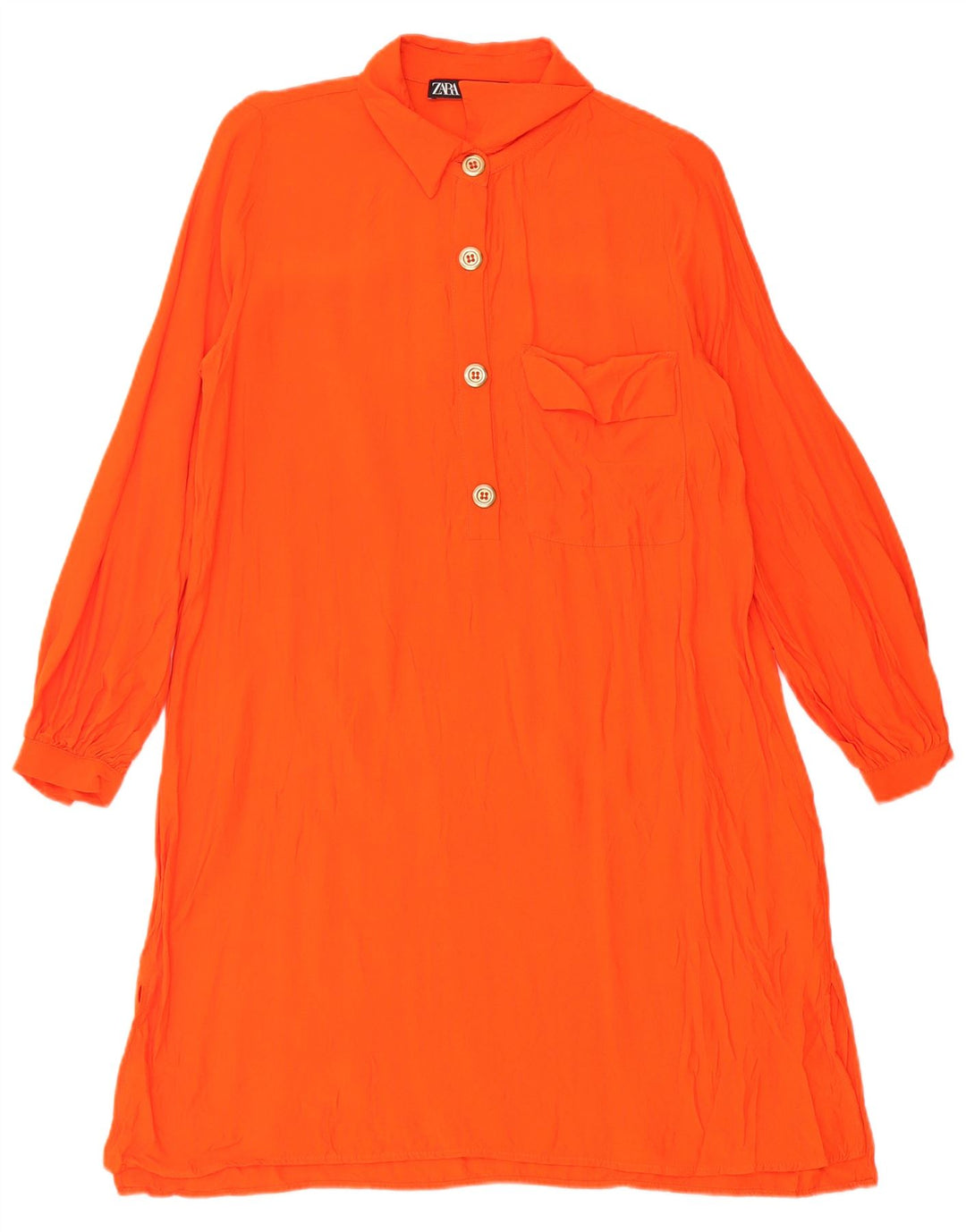 Zara Damen Pullover-Hemdkleid UK 10 Small Orange Viskose
